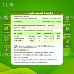 Inlife Milk Thistle 800Mg Vegetarian Capsule 60