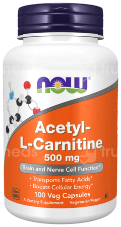 Now Acetyl L Carnitine 500Mg Veg Capsule 100