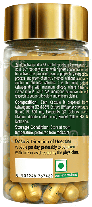 Zandu Ashwagandha 66 Ksm 66 Capsule 60