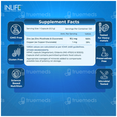 Inlife Chelated Zinc Complex Vegetarian Capsule 120
