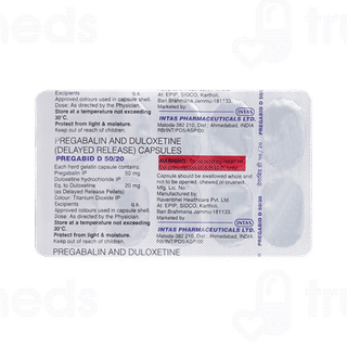 Pregabid D 50/20 MG Capsule 10