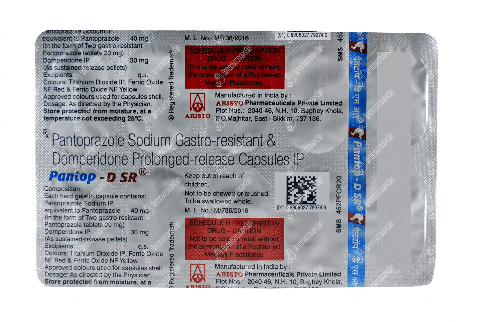 Pantop D SR Order Pantop D Sr 30/40 MG Capsule Online at Truemeds