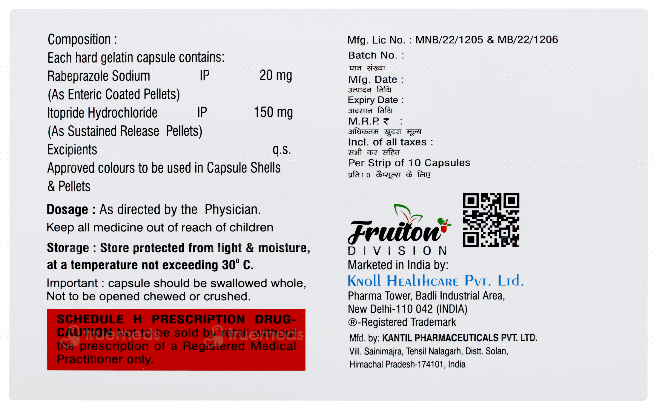 Itorebe 20/150 MG | Order Itorebe 20/150 MG Capsule Sr Online at Truemeds