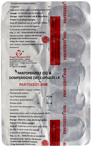 Pantozest Dsr 40/30 Mg Capsule Sr 10