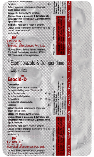Esocid D 30mg/40mg Capsule 10