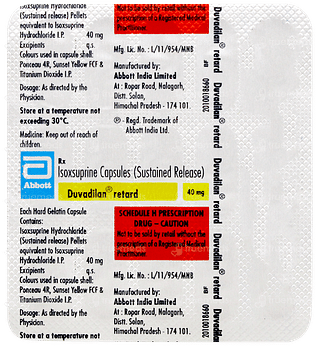 Duvadilan Retard 40mg Capsule 15