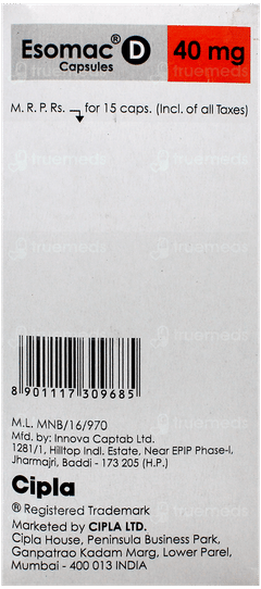Esomac D 40 Capsule 15