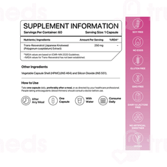 Decode Age Trans Resveratrol 250 Vegetarian Capsule 60