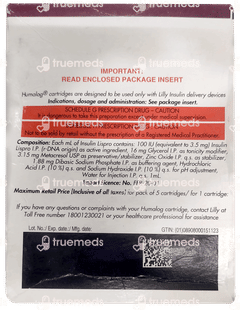 Humalog 100iu 3ml Pack Of 5 Cartridges Humalog 100iu 3ml Pack Of 5 Cartridges