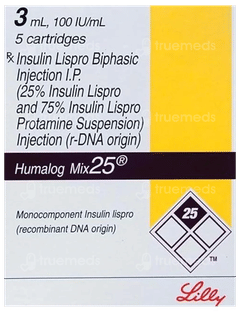 Humalog Mix 25 100Iu Cartridges 3Ml Pack Of 5 Injections Humalog Mix 25 100Iu Cartridges 3Ml Pack Of 5 Injections