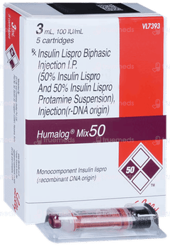 Humalog Mix50 Cartridges 3Ml Pack Of 5 Injections Humalog Mix50 Cartridges 3Ml Pack Of 5 Injections