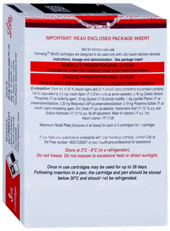 Humalog Mix50 Cartridges 3Ml Pack Of 5 Injections Humalog Mix50 Cartridges 3Ml Pack Of 5 Injections