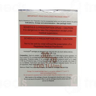 Huminsulin 30/70 100iu Cartridges 3ml Pack Of 5 Injections