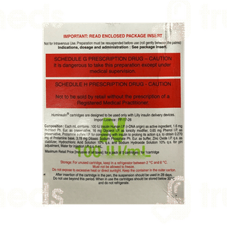 Huminsulin N 100iu Cartridge 3ml