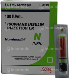 Huminsulin N 100Iu Cartridge 3Ml Pack Of 5 Injections
