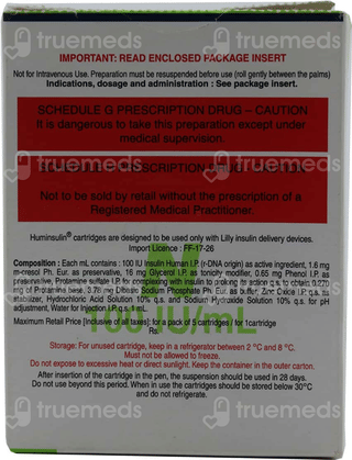 Huminsulin N 100Iu Cartridge 3Ml Pack Of 5 Injections