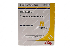 Huminsulin R 100iu Cartridges 3ml Pack Of 5 Injections