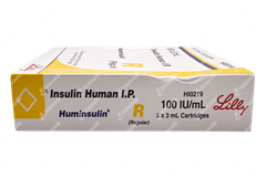 Huminsulin R 100iu Cartridges 3ml Pack Of 5 Injections