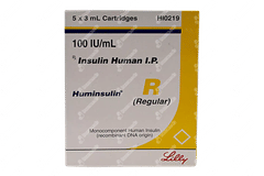 Huminsulin R 100iu Cartridges 3ml Pack Of 5 Injections