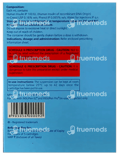 Insugen N Refil 100iu Cartridges 3ml Pack Of 5 Injections