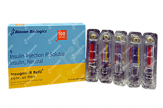 Insugen R Refil 100 IU Cartridge 5 * 3 ML