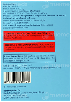 Insugen R Refil 100Iu Cartridges 3Ml Pack Of 5 Injections Insugen R Refil 100Iu Cartridges 3Ml Pack Of 5 Injections