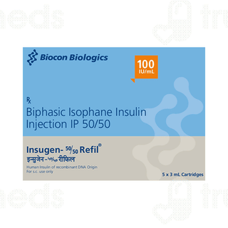 Insugen Refil 50/50 100 IU Cartridge 3 ML