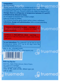 Insugen 50/50 Refil 100Iu Cartridges 3Ml Pack Of 5 Injections Insugen 50/50 Refil 100Iu Cartridges 3Ml Pack Of 5 Injections