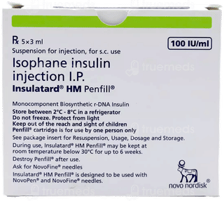 Insulatard Hm 100Iu Penfill 3Ml Pack Of 5 Injections