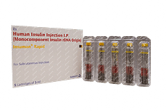 Insuman Rapid 100iu Cartridges 3ml Pack Of 5 Injections