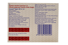 Insuman Rapid 100iu Cartridges 3ml Pack Of 5 Injections