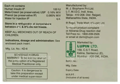 Lupisulin N 100Iu Cartridges 3Ml Pack Of 5 Injections