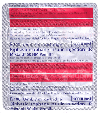 Mixtard 50 Hm Penfill 3Ml Pack Of 5 Injections