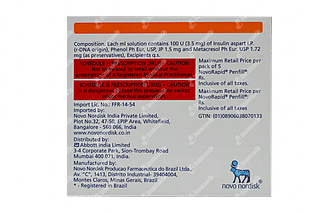 Novorapid 100iu Penfill 3ml Pack Of 5 Injections