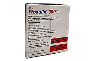 New Wosulin 30/70 100 IU Cartridge 3 ML Pack Of 3