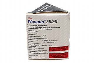 Wosulin New 50/50 100iu Cartridges 3ml Pack Of 3 Injections