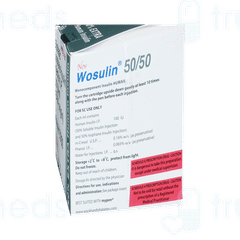 Wosulin New 50/50 100iu Cartridges 3ml Pack Of 3 Injections