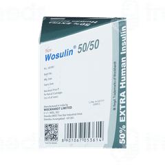 Wosulin New 50/50 100iu Cartridges 3ml Pack Of 3 Injections