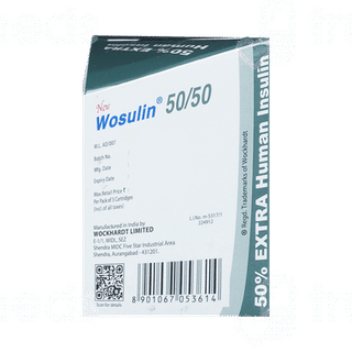 Wosulin New 50/50 100iu Cartridges 3ml Pack Of 3 Injections