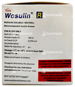 Wosulin R New 100iu Cartridges 3ml Pack Of 3 Injections