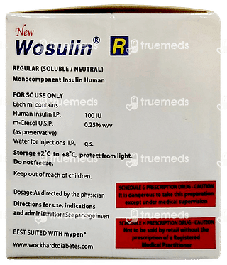 Wosulin R 100 IU Cartridge 3 ML X 3