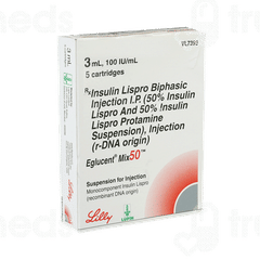 Eglucent Mix 50 100iu Cartridges 3ml Pack Of 5 Injections