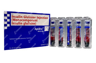 Apidra 100iu Cartridges 3ml Pack Of 5 Injections