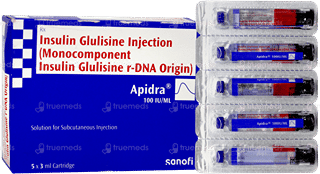 Apidra 100Iu Cartridges 3Ml Pack Of 5 Injections