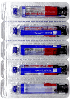 Apidra 100Iu Cartridges 3Ml Pack Of 5 Injections Apidra 100Iu Cartridges 3Ml Pack Of 5 Injections