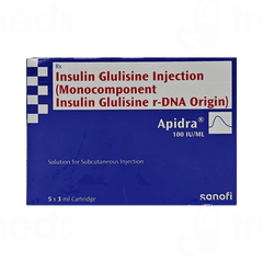 Apidra 100Iu Cartridges 3Ml Pack Of 5 Injections Apidra 100Iu Cartridges 3Ml Pack Of 5 Injections