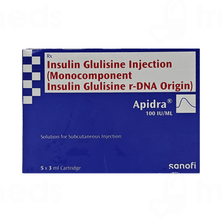 Apidra 100Iu Cartridges 3Ml Pack Of 5 Injections