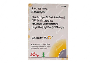 Eglucent Mix 25 100iu Cartridges 3ml Pack Of 5 Injections