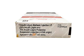 Eglucent Mix 25 100iu Cartridges 3ml Pack Of 5 Injections