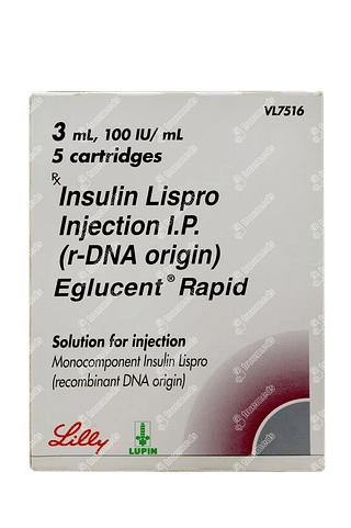 Eglucent Rapid 100iu Cartridges 3ml Pack Of 5 Injections